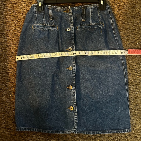 ♠️BLACK FRIDAY SALE!♠️ Vintage S.C. Surplus Denim Button Down Skirt size 9/10 - Picture 4 of 7